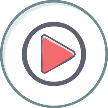 jugar botón icono ilustración para medios de comunicación y entretenimiento aplicaciones con circulo marco frontera vector