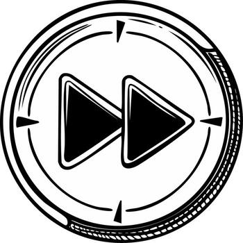 Forward Button Icon with Circle Frame Fast Forward Button vector