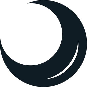 resumen oscuro creciente forma diseño elemento representando un Luna curva o estilizado ola movimiento gráfico vector