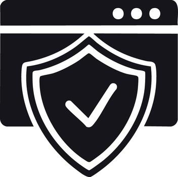 seguro sitio web navegador icono presentando protector proteger y cheque marca símbolo vector