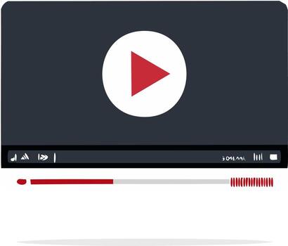 Modern digital player interface with play button, time display, and progress bar vector