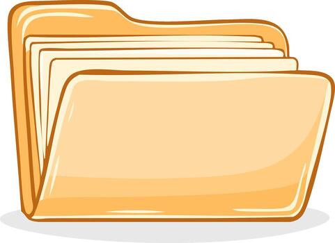 Folder with documents inside simple illustration style, clean graphics for organization and data storage vector