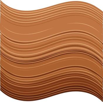 Abstract wavy brown lines background with wood grain texture vector