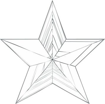Five Pointed Star with Geometric Internal Design vector
