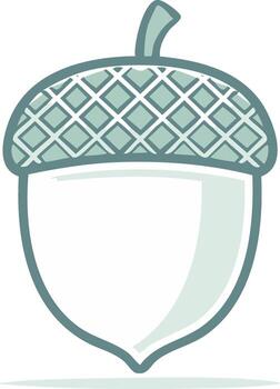 Stylized graphic of an acorn with a geometric pattern cap illustration vector