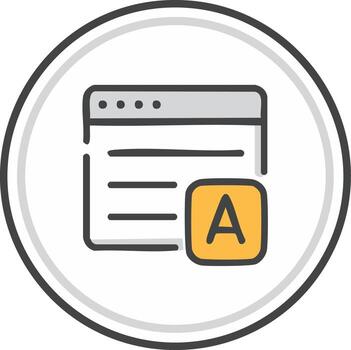 Initial Letter A Logo on Browser Window Round Badge for Web Application Startup Minimalist Style Isolated on White vector