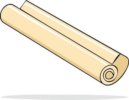 Rolled Old Paper Scroll Document. Parchment Sheet for Text, Map vector