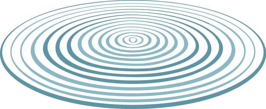 Abstract illustration of blue concentric circles creating a water ripple effect from a center point vector