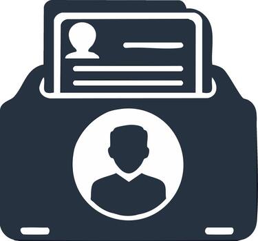 Modern digital user profiles and contact data folder organized information management system icon vector