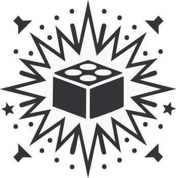 Building Block Explosion Fun Creative Concept Design Element Symbol Graphic Art vector