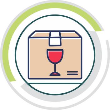 encargarse de con cuidado icono simbolizando frágil contenido durante embalaje Envío o Moviente vector