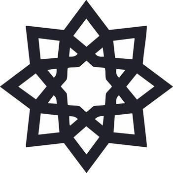 Abstract eight pointed star pattern geometric ornament art design vector