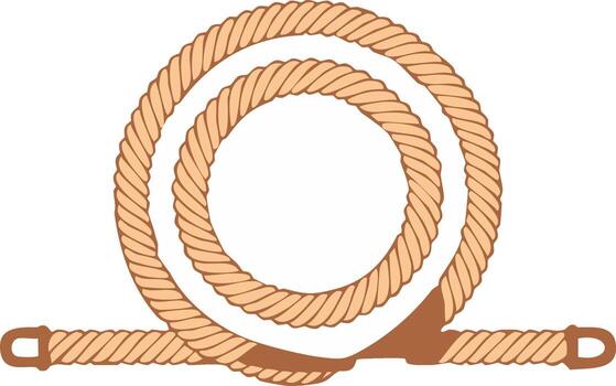 Classic twisted rope coiled with sturdy loop ends a flat illustration vector