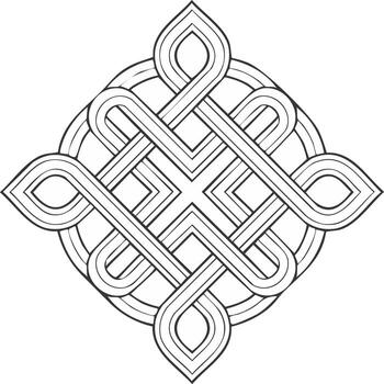 Intricate Symmetrical Celtic Knot Pattern with Interlaced Lines and Traditional Geometric Design vector