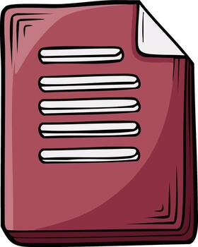 Stack of Documents or Paper Sheets with Text Lines Drawing Sketch Maroon Illustration vector