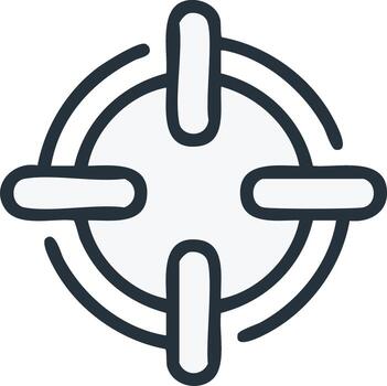 Circular Target Symbol in Doodle Style with Crosshair Element vector