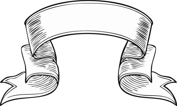 Elegant Engraved Banner Scroll Ribbon for Text or Logo Display vector