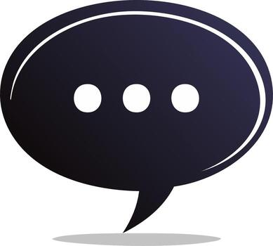 Dark Speech Bubble with Three Dots for Message Notification vector
