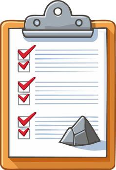 Checklist With Red Marks and Stone Illustration vector