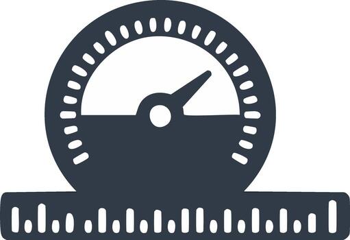 calibre o velocímetro icono con regla medición concepto diseño vector