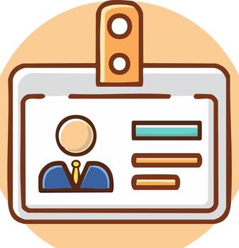 Identification badge clip cartoon style with abstract person and name information vector