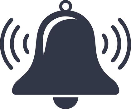 El sonar campana notificación alerta icono con sonido olas símbolo para digital comunicación y importante mensajes vector
