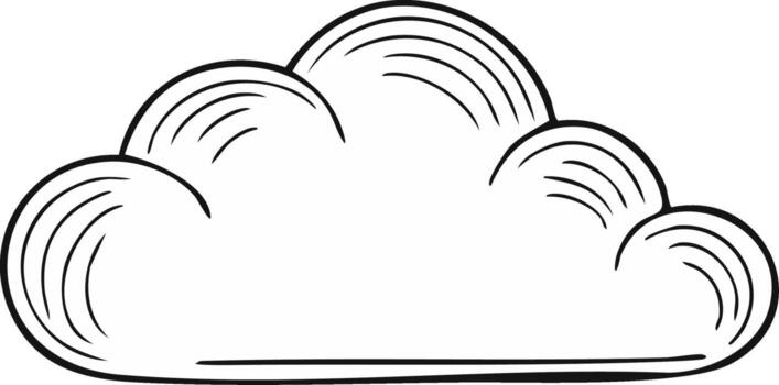 Stylized Cloud Illustration Drawing Weather Element Design Isolated Object Outline vector