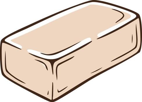 minimalista mano dibujado ilustración de un sencillo rectangular bloquear objeto o bar vector