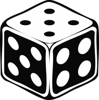 Isolated Dice Cube Illustrating Number Values with Dots or Pips for Games Chance Gambling vector