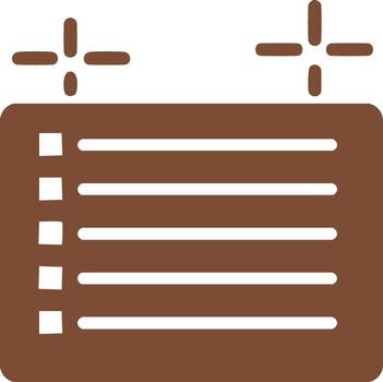 limpiar marrón Lista de Verificación icono presentando tarea artículos y espumoso elementos para organización planificación vector