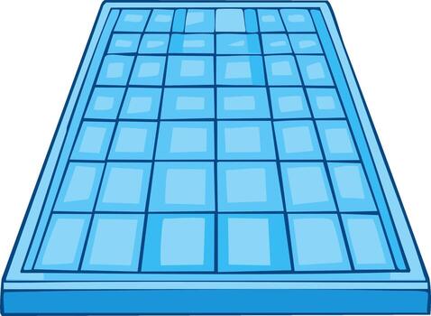 Graphic representation of a blue tiled surface viewed from a low angle vector