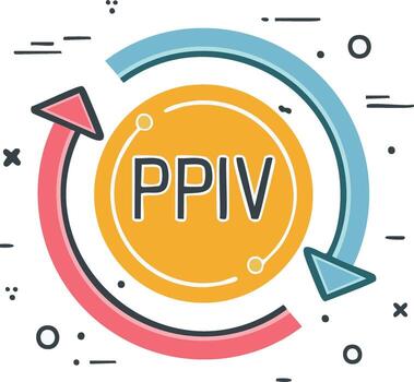 PPIV Cycle Illustration with Arrows, Round Shape, and Dynamic Visual Elements Depicting Processes vector