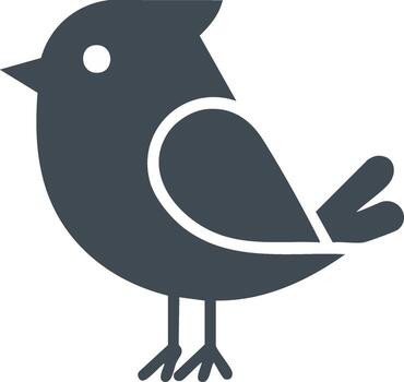 Stylized bird icon illustration graphic design element with simple shapes and minimal detail vector