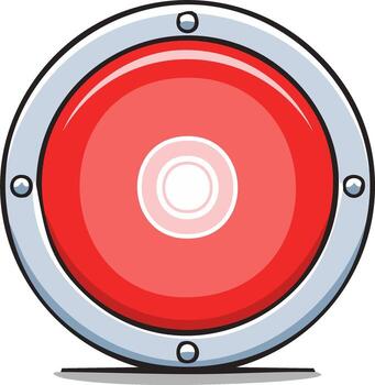 Cartoon Style Red Speaker Element With Silver Frame vector