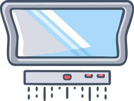 Abstract Monitor Displaying Graphics with Computer Processing Unit Style Tech Aesthetic vector