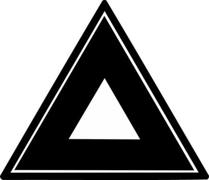 Geometric triangle design with layers and white inner shape isolated vector