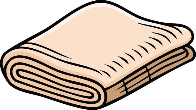 Folded Stack of Cloth Fabrics or Paper Sheets Cartoon Illustration vector