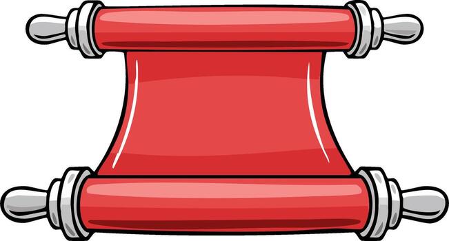 ilustración de un rojo Desplazarse con plata manejas Listo a presente un documento o mensaje vector