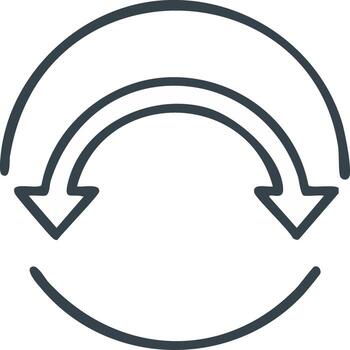 Hand-Drawn Style Graphic Cycle Arrow Circular Flow Diagram Icon Resubmit vector