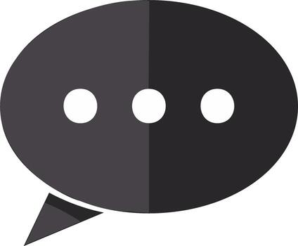 Tres puntos dentro un gris charla burbuja icono significando pensando y mensajería vector