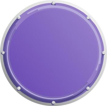 Shiny violet circular frame with light grey border and silver screws on border design vector
