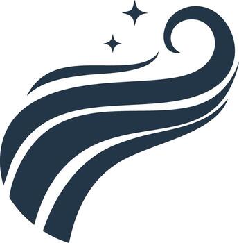 Stylized Stream of Energy with Stars, Wavy Lines, and Celestial Element in Graphic Design vector