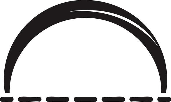 Arched Shape with Dashed Line Underscore Visual Element vector