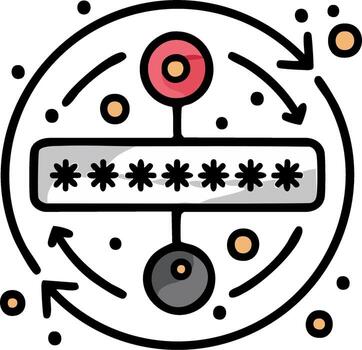 seguro contraseña autenticación y datos cifrado proceso icono vector