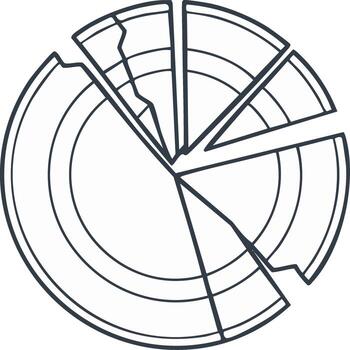 Broken Pie Chart Illustration Data Analysis Visualization, Information Concept vector