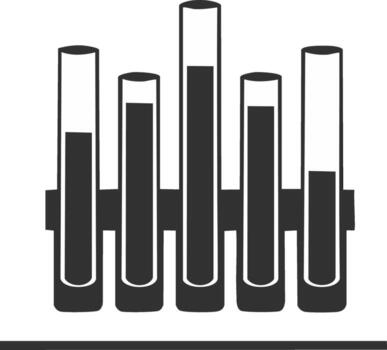 Level indicator bar graph shows stages of various levels in a format vector