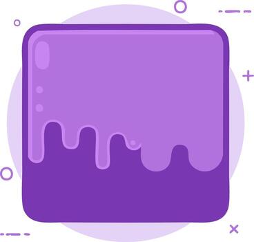 Purple Square With Dripping Effect in Light Circle, Geometric Shapes vector