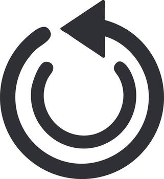 Refresh reload undo icon showing circular counter clockwise arrow vector