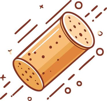 Stylized Cork Pop in Motion with Dynamic Lines and Circles vector