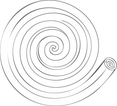 Abstract Swirling Spiral Design with Rolling End Single Line Drawing vector